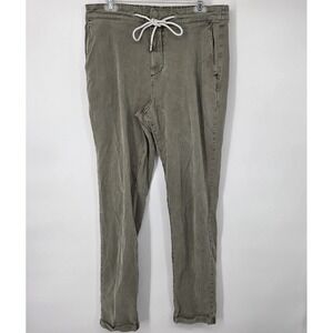 Paige Fraser Pants Men's 34 Spanish Moss Green Drawstring Cuffed Inseam 30"